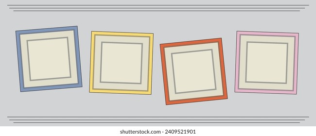 4 photo collage template. vector illustration, new collections