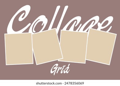 4 photo collage template. vector illustration, new collections