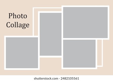 4 photo collage template. vector illustration, new collections