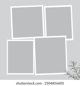 4 photo collage template. vector illustration, new collections