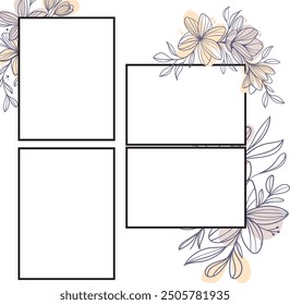 4 photo collage template. vector illustration, new collections