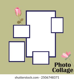 4 photo collage template. vector illustration, new collections