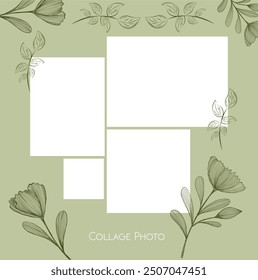 4 photo collage template. vector illustration, new collections