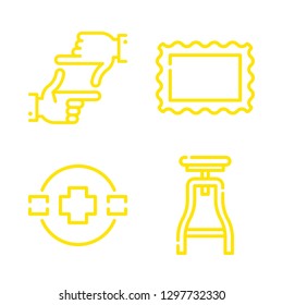 4 picture icons with studio and camera focus in this set