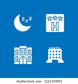 4 pillow icons in vector set. hostel and sleep illustration for web and graphic design