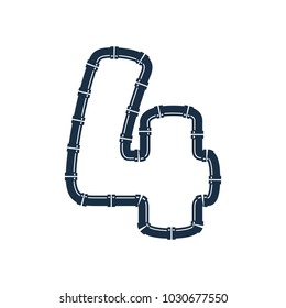 4 Pipe Letter Logo Icon Design