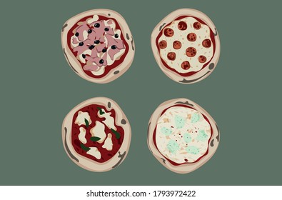4 Pizza Vectorial illustration icon.