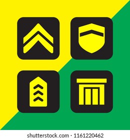 4 plank icons in vector set. door and chevron illustration for web and graphic design