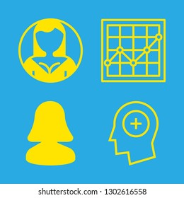 4 planning icons with analysis and user in this set