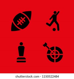 4 player icons in vector set. kick and sports and competition illustration for web and graphic design