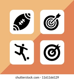 4 playground icons in vector set. football ball, soccer and goal illustration for web and graphic design