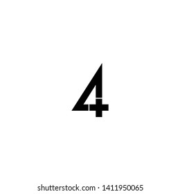 4 plus arrow black logo