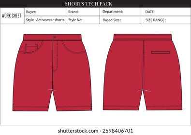 4 pocket shorts design mock up