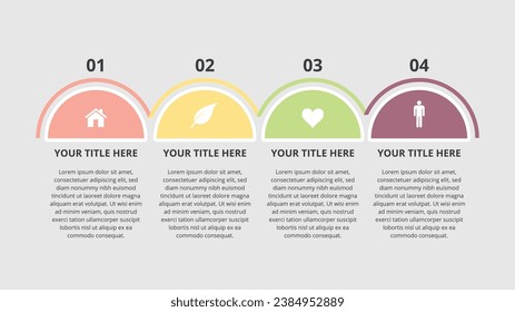 4 point infographic design with text and title 
