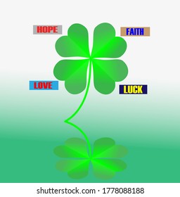 4 pointed leaves with the meaning of each leaf
