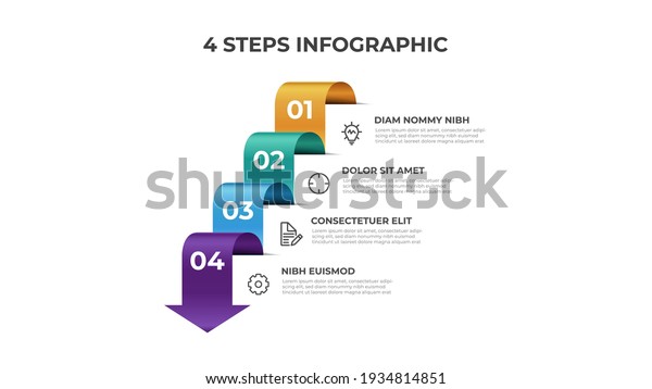 4 Points Steps Infographic Element Template Stock Vector (Royalty Free ...