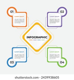 4 points vector infographic template