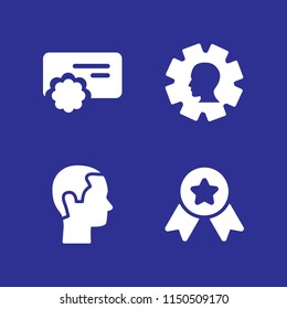 4 positive icons in vector set. nlp, reward and boy illustration for web and graphic design