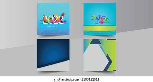 4 posts en varios colores 1 - Feliz año nuevo 2022