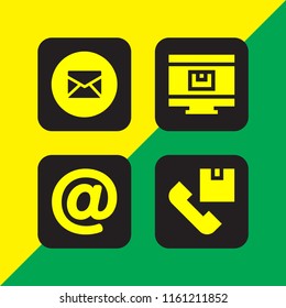 4 postal icons in vector set. mail and shipping and delivery illustration for web and graphic design