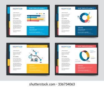 4 presentation business templates. Infographics for leaflet, poster, slide, magazine, book, brochure, website, print.