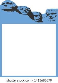 4 Presidents at Mount Rushmore National Memorial.Vector image.