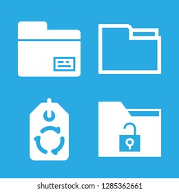 4 print icons with folder and label in this set