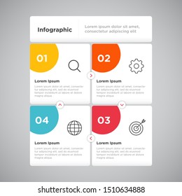 4 Process Business Infographic Square Presentation