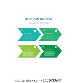 4 process infographic arrows design template. Planning, Marketing and Business presentation. Vector illustration.