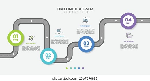 4 process infographic arrows design template. Planning, Marketing, Strategy and Business presentation.