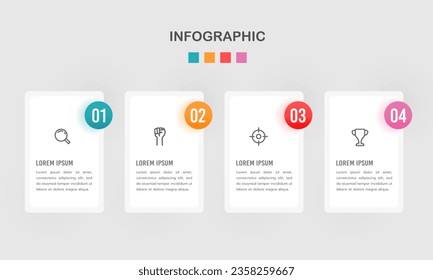 4 process Infographic frame design template. Business presentation. Vector illustration.