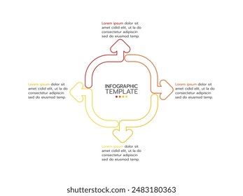 4 Process infographic template or element as vector with 4 step, process, option, colorful circle, circular and icons for business, sale slide or presentation, minimal, simple modern style.