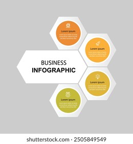 4-Prozess-Infografik-Template-Vektor kann für Workflow, Geschäftsinformationen, Präsentation, Datenvisualisierung und Web-Grafik-Design verwendet werden 