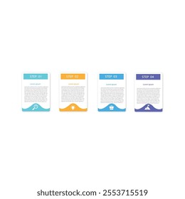 4 Process or options infographics for business template. Business Presentation, Banner,