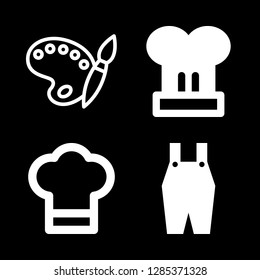 4 profession icons with overall and chef in this set