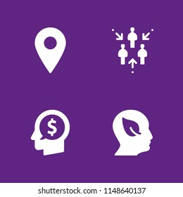 4 profile icon set with people, profile and placeholder vector illustration for graphic design and web