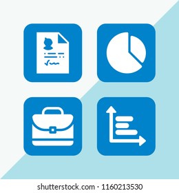 4 profit icons in vector set. chart, portfolio and graph illustration for web and graphic design