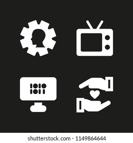 4 program icons in vector set. loyalty, television, nlp and hacked illustration for web and graphic design