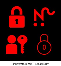 4 protect icons with user authentication and protection in this set