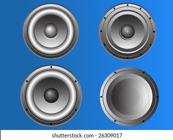 4 Pub and Disco style Loudspeakers in vector format