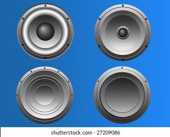 4 Pub and Disco style Loudspeakers in vector format