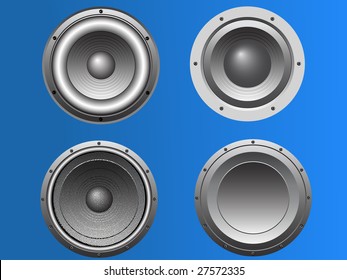 4 Pub and Disco style Loudspeakers in vector format