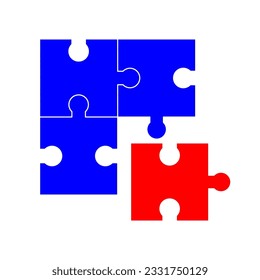 4 Puzzle pieces, Vector illustration,
Jigsaw, Incomplete data concept, Puzzle icon, Isolated