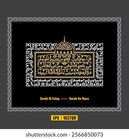 "4 Qul". Al-Falaq-113, An-Nas-114). means: In the name of Allah the most merciful and the most beneficent. Say, "He is Allah ,(who is) One, Allah , the Eternal Refuge.