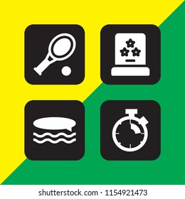 4 race icons in vector set. stopwatch and sports and competition illustration for web and graphic design