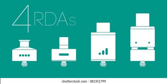 4 RDAs white one color flat set
