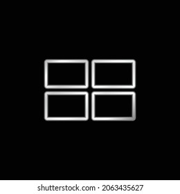 4 Rectangles silver plated metallic icon