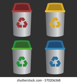 4 recycle bin color set