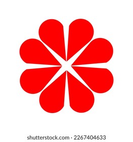 4 red broken heart flower design vector