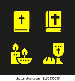 4 religion icons in vector set. christ, last supper and cultures illustration for web and graphic design